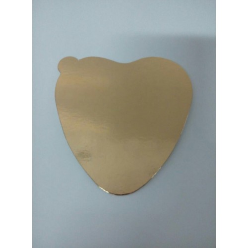Подложка "Сердце"золото/серебро для капкейков, мусса, пирожного, конфет, 90*100 мм