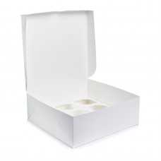 Коробка на 6 капкейків без вікна біла, 240*180*110