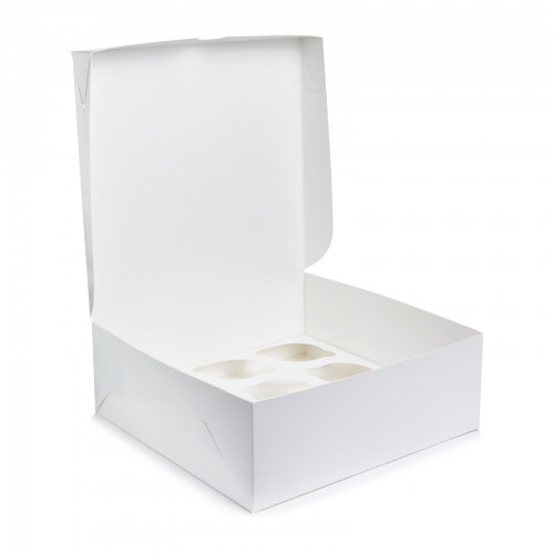 Коробка на 6 капкейків без вікна біла, 240*180*110