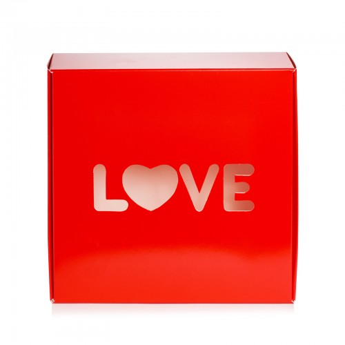 Коробка для пряников, макаронс "Love" красная, 150*150*50