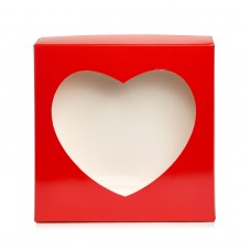 Коробка для пряників "Серце" червона, 200*200*35