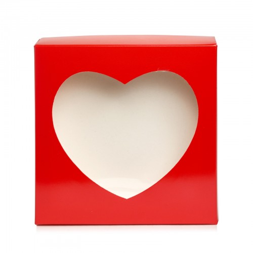Коробка для пряников "Сердце" красная, 200*200*35