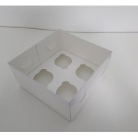 Коробка на 4 капкейка с пластиковой крышкой, 200*200*105