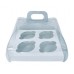 Прозрачная бонбоньерка из пластика для 4 капкейков, 170*170*120