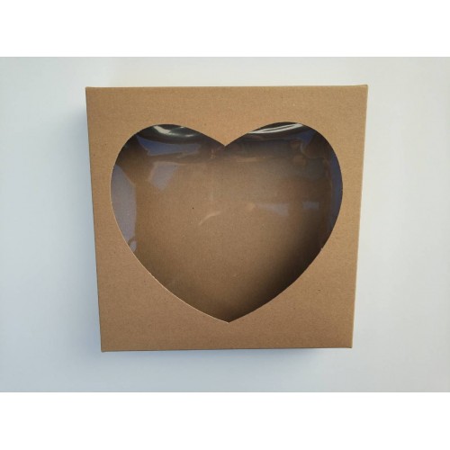 Коробка для пряников "Крафт-сердце", 200*200*35