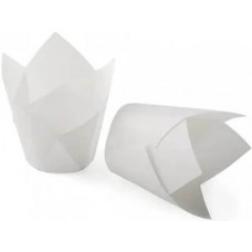 Бумажная форма для кексов Тюльпан белая, 20 шт.
