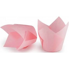 Бумажная форма для кексов Тюльпан розовая, 20 шт.
