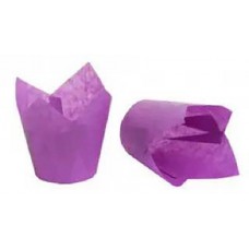 Бумажная форма для кексов Тюльпан светло-фиолетовая, 20 шт.