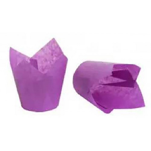 Бумажная форма для кексов Тюльпан светло-фиолетовая, 20 шт.