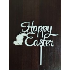 Топпер "Happy Easter" с зайчиком (ХДВ 3мм.)