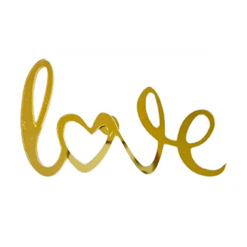 Топпер акриловый универсальный “Love” золото, 90 мм