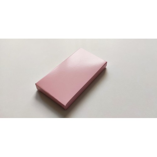 Коробка для плитки шоколаду "Рожева" із захисним лаком, 116*65*15