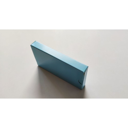 Коробка для плитки шоколаду "Блакитна" із захисним лаком, 116*65*15