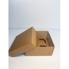 Коробка на 4 капкейка без окна, крафт-картон, 200*200*105