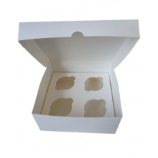Коробка на 4 капкейка "Белая" без окна, 200*200*90