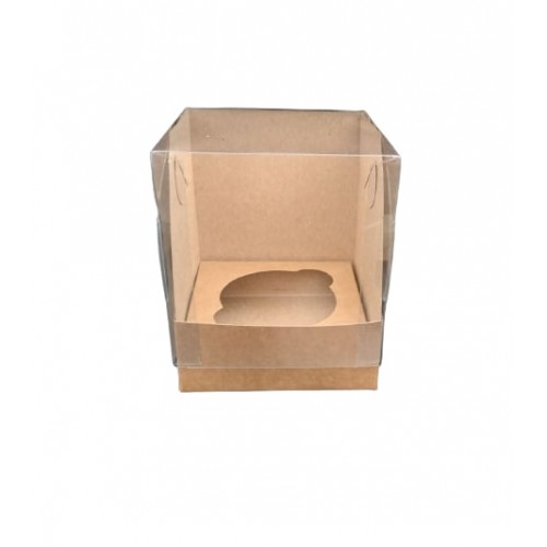 Коробка для 1 капкейка Аквариум крафт, 90*90*110