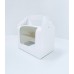 Коробка на 2 капкейка, белая, окно с прозрачной пленкой, 160*110*110