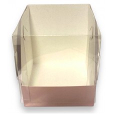 Коробка для 1 капкейка Аквариум розовая, 90*90*110