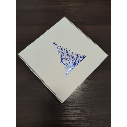 Коробка "Ёлка" с синим тиснением, 200*200*50