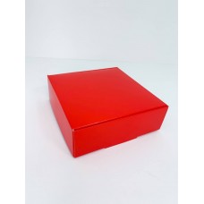 Коробка для макаронс, эклеров, зефира без окна красная, 150*150*50