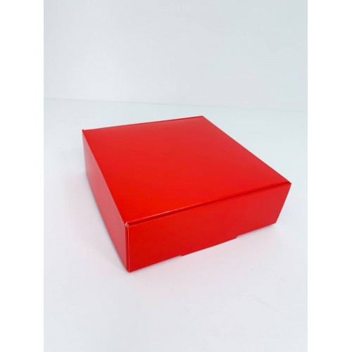 Коробка для макаронс, еклерів, зефіру без вікна червона, 150*150*50