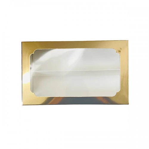 Картонная упаковка с перегородкой для макаронс, золото, 200*120*60