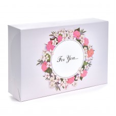 Коробка для эклеров, зефира "For you" розовая, 225*150*60