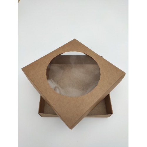 Коробка для пряників крафт вікно-коло, 150*150*35
