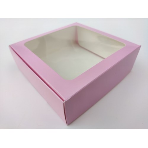 Коробка "Розовая" с окном, 150*150*50