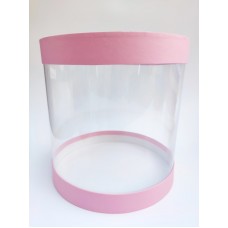Коробка "Тубус" рожева для тортів мусових, 250*250
