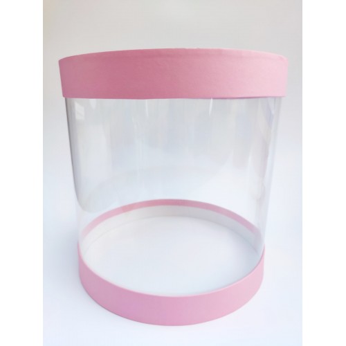 Коробка "Тубус" розовая для муссовых тортов, 250*250