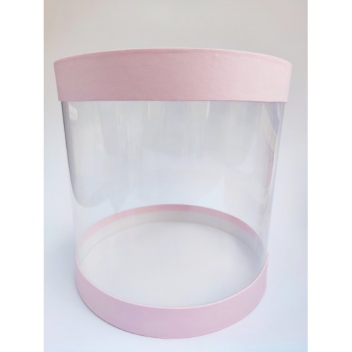 Коробка "Тубус" світло-рожева для тортів мусових, 250*250