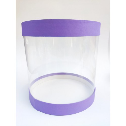 Коробка "Тубус" фиолетовая для муссовых тортов, 250*250