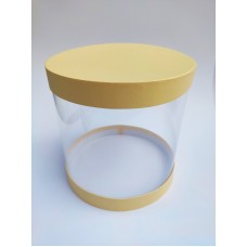 Коробка "Тубус" кремова для тортів мусових, 250*250