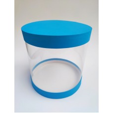 Коробка "Тубус" синя для тортів мусових, 250*250