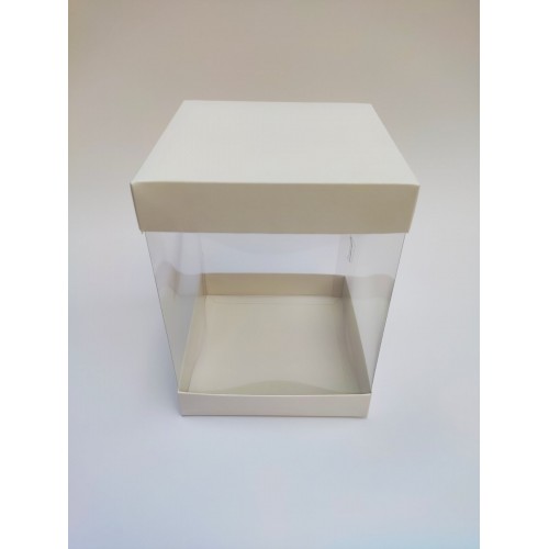 Коробка для торта "Панорама" з прозорими стінками, 146*146*200 мм
