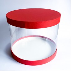 Коробка "Тубус" красная для муссовых тортов, 305*250