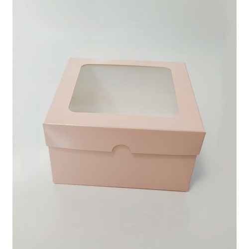 Коробка с окном "Пудра" для бенто-тортов, кексов, 160*160*90