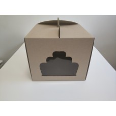 Коробка для торта "Бура-бура" з фігурним вікном, 300*300*250 мм