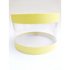 Коробка "Тубус" желтая для муссовых тортов, 250*165