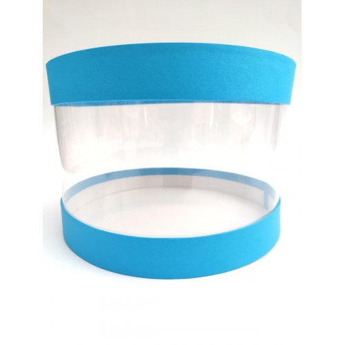 Коробка "Тубус" синя для тортів мусових, 250*165
