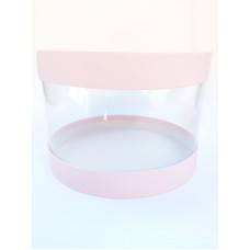 Коробка "Тубус" світло-рожева для тортів мусових, 250*165