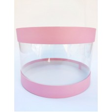 Коробка "Тубус" розовая для муссовых тортов, 250*165