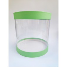 Коробка "Тубус" світло-зелена для тортів мусових, 250*250