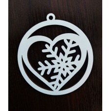 Новогоднее декоративное изделие "Сердце- круг №2", 92 мм