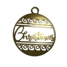 Золотое акриловое украшение на елку "Christmas", 110*130