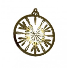 Золотое акриловое украшение на елку "Сказочные часы", 120*140