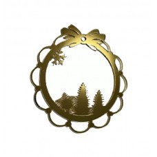 Золотое акриловое украшение на елку "Новогодние ёлочки", 110*120