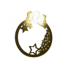 Золотое акриловое украшение на елку "Ёлочные звездочки", 100*120