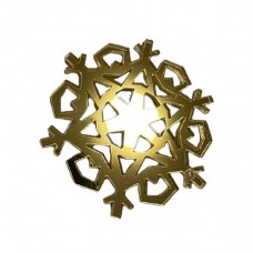 Золотое акриловое украшение на елку "Снежинка", 50*60